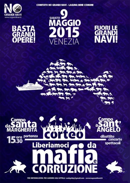 Locandina No grandi navi 9 maggio 2015 a Venezia